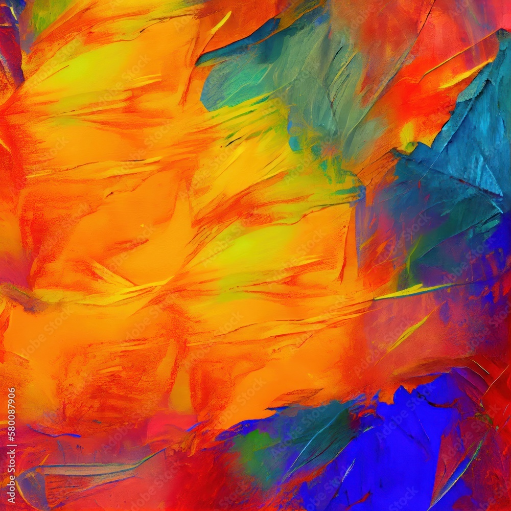 Abstract oil paint texture on canvas. Colorful paint background. ai generative