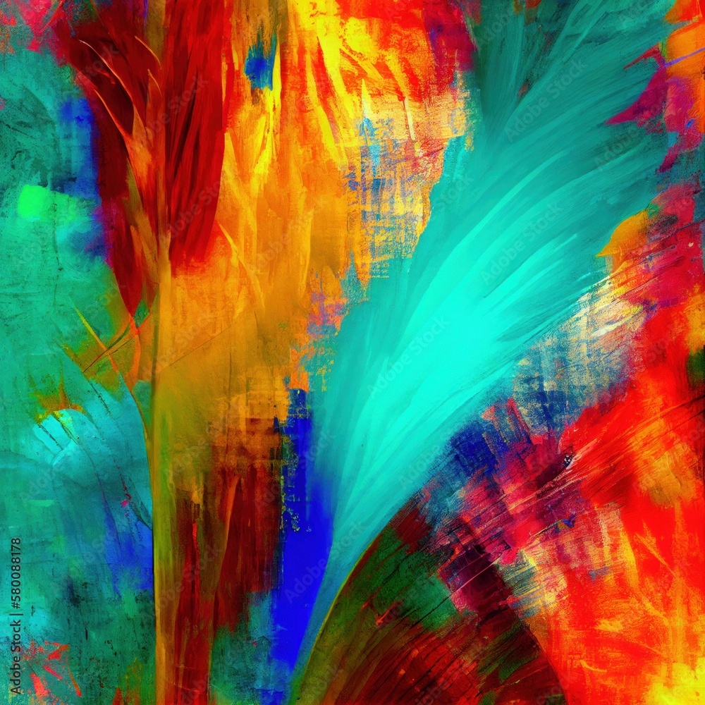 Abstract oil paint texture on canvas. Colorful paint background. ai generative