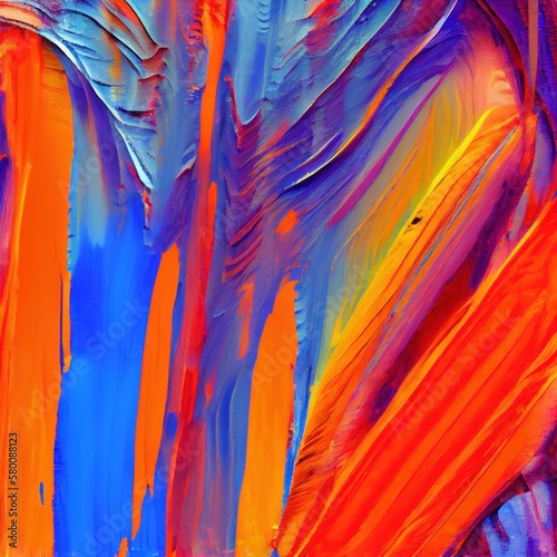 Abstract oil paint texture on canvas. Colorful paint background. ai generative