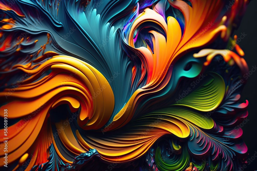 Generative ai abstract fractal burst background