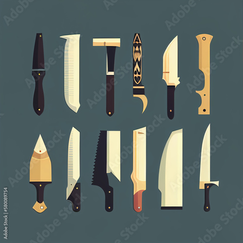 Knife icons created witch Generative AI technology