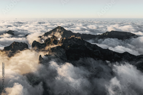 Mountain peaks above the clouds.
