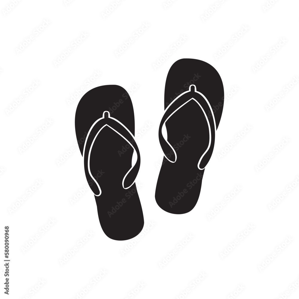 Beach slippers icon. Vector design. Beach slippers icon. Vector design.