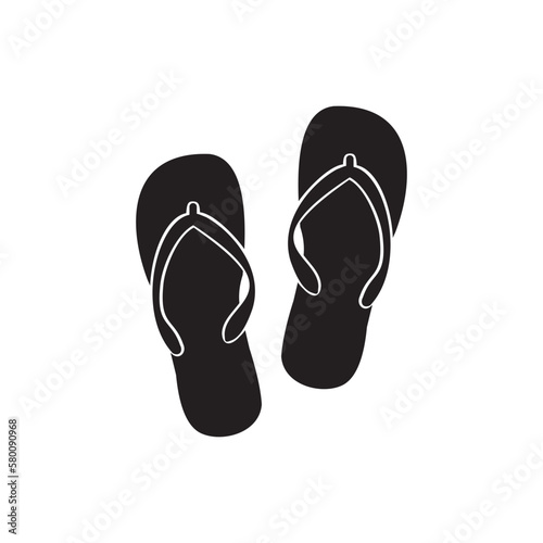 Beach slippers icon. Vector design.