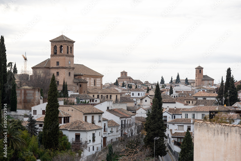 Streets of Albaicin in Granda, Andalusia, Spain