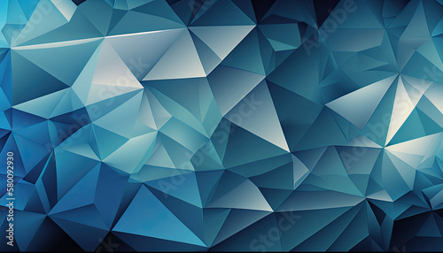 Classic Blue Abstract trianglify, background illustration Created Using Generative Ai