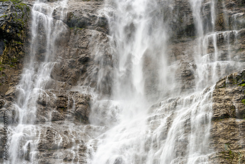 Mountain waterfall near Murren  Switzerland