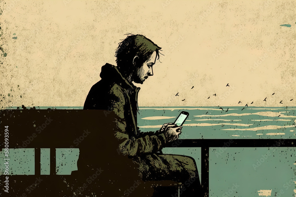 The Loneliness of Social Media: An Illustration Depicting Isolation and Disconnect Series