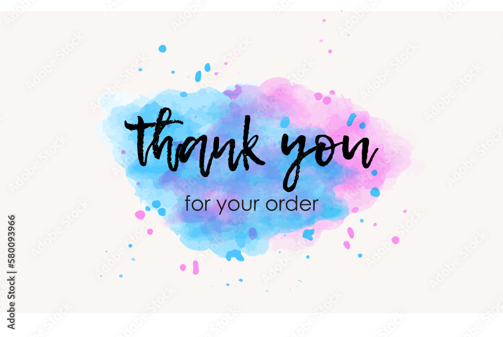 thank you for order card colorful background
