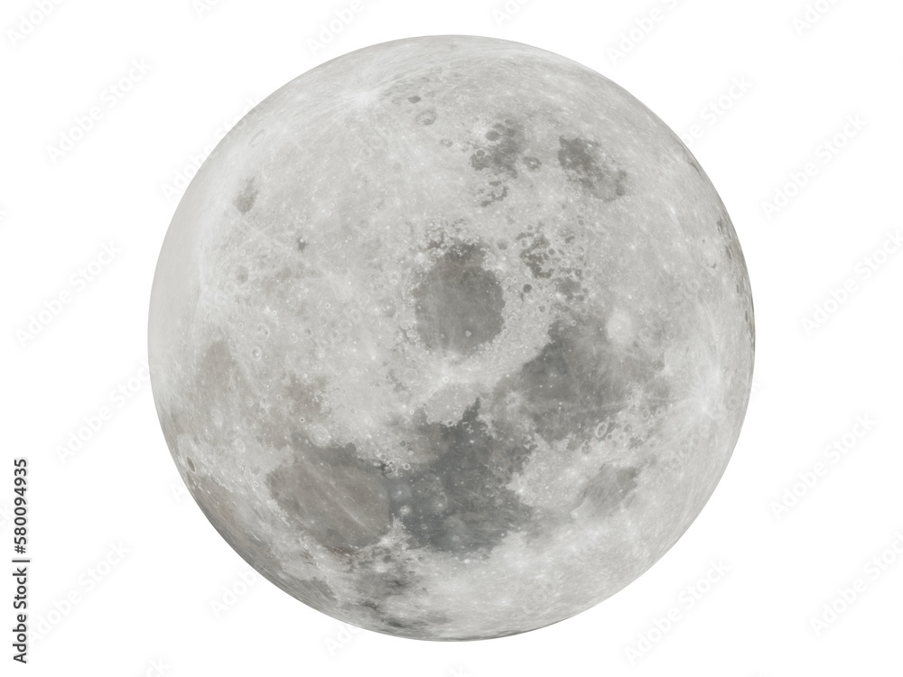 Obraz premium Full Moon Closeup Showing the Details of Lunar Surface and Texture