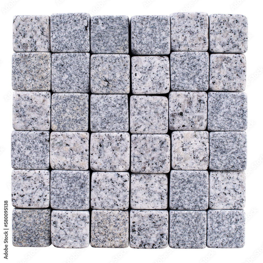 Fototapeta premium Stone cubes laid out in the shape of a square