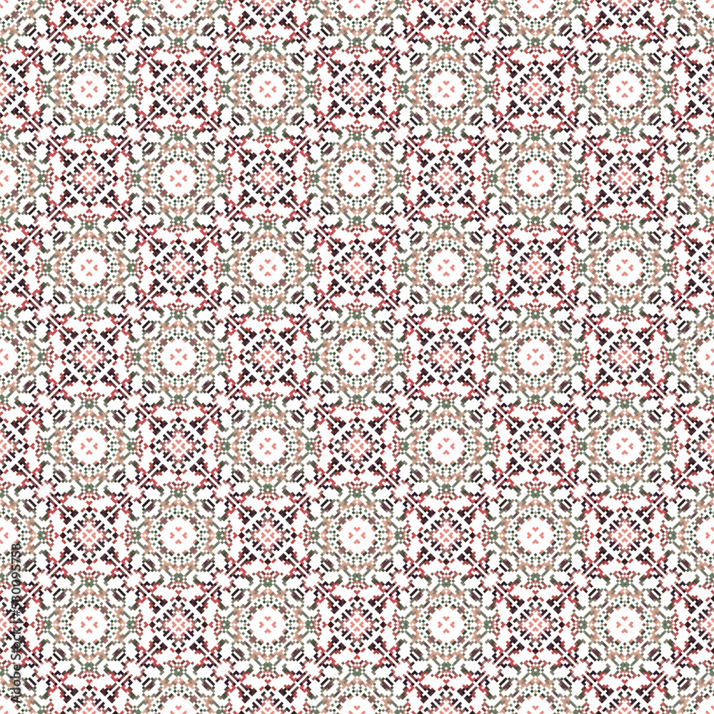 Islamic Decorative background made of small squares. The rich decoration of abstract patterns for construction of fabric or paper. 