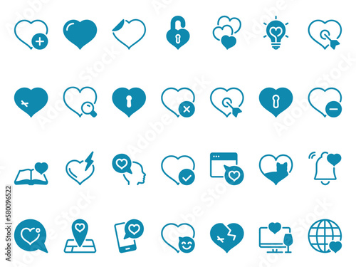 Simple vector icon on a theme heart
