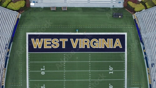 West Virginia  - aerial shot above end zone at WVU football stadium photo