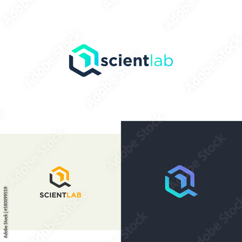Medical laboratory Logo . Science Labs Logo Design . Bio organic lab logo . Lab Logo