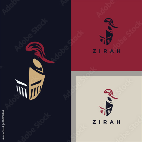 spartan knight helmet logo design