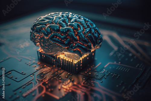 System Artificial intelligence , Technology smart robot application software , robot application . Generative AI photo