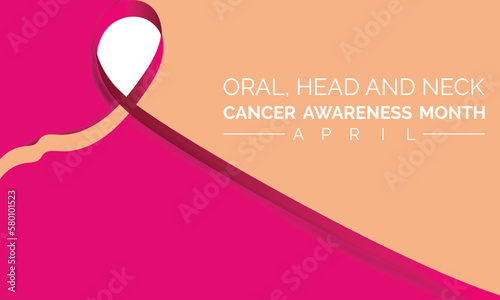 Head and Neck Cancer Awareness Calligraphy Poster Design. April is Cancer Awareness Month. Vector. Vector illustration