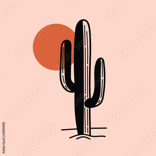 Vector illustration cactus, Desert theme vector artwork for t-shirts prints, posters and other uses.