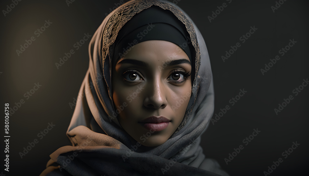 portrait of beautiful woman with burqa in Ramadan portrait of beautiful woman with burqa in Ramadan