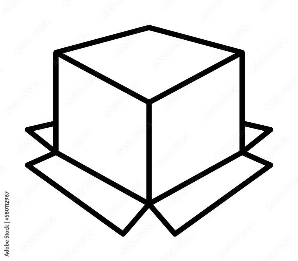 Box opened icon. Simple line, outline of packaging icons for ui and ux, website or mobile application on white background Box opened icon. Simple line, outline of packaging icons for ui and ux, website or mobile application on white background