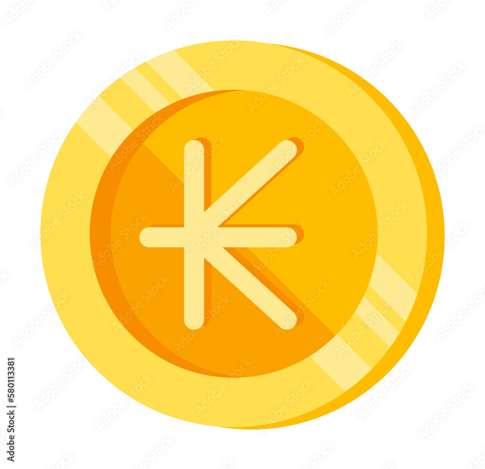 Fototapeta premium Kip, coin, money color icon. Element of color finance signs. Premium quality graphic design icon. Signs and symbols collection icon for websites, web design on white background