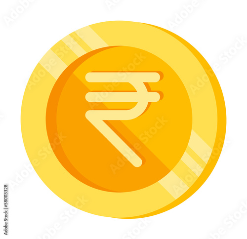 Rupee, coin, money color icon. Element of color finance signs. Premium quality graphic design icon. Signs and symbols collection icon for websites, web design on white background
