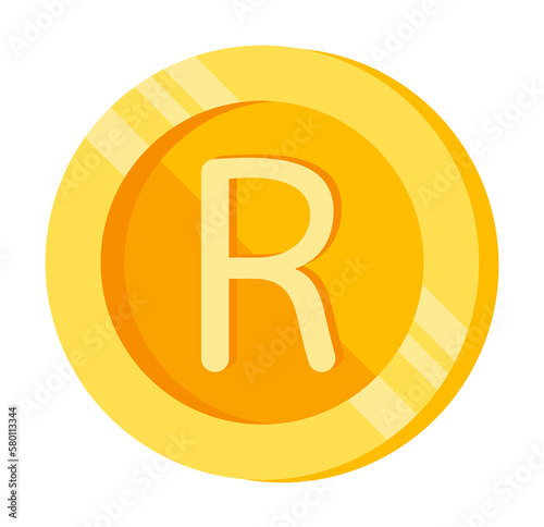 Rand, coin, money color icon. Element of color finance signs. Premium quality graphic design icon. Signs and symbols collection icon for websites, web design on white background