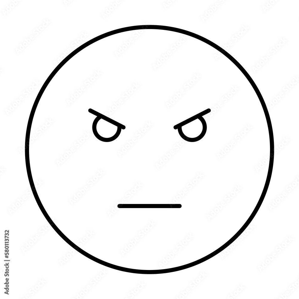 Angry, emotions icon. Simple line, outline expression of mood icons for ui and ux, website or mobile application on white background Angry, emotions icon. Simple line, outline expression of mood icons for ui and ux, website or mobile application on white background