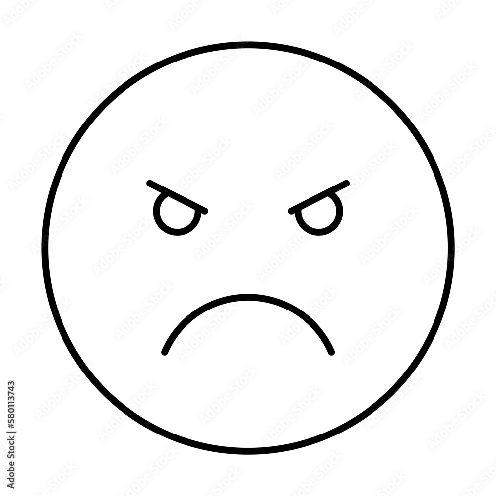 Very angry, emotions icon. Simple line, outline expression of mood icons for ui and ux, website or mobile application on white background Very angry, emotions icon. Simple line, outline expression of mood icons for ui and ux, website or mobile application on white background