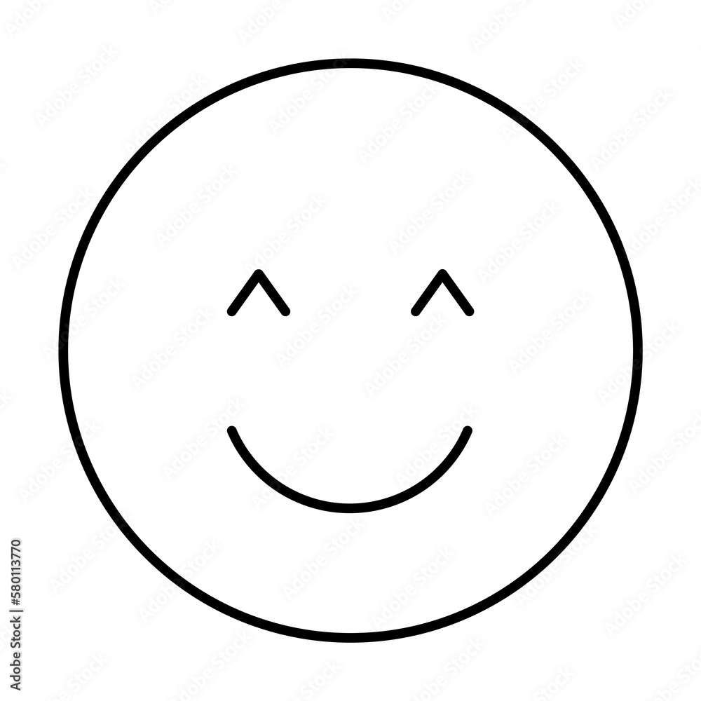 Happy, emotions icon. Simple line, outline expression of mood icons for ui and ux, website or mobile application on white background Happy, emotions icon. Simple line, outline expression of mood icons for ui and ux, website or mobile application on white background