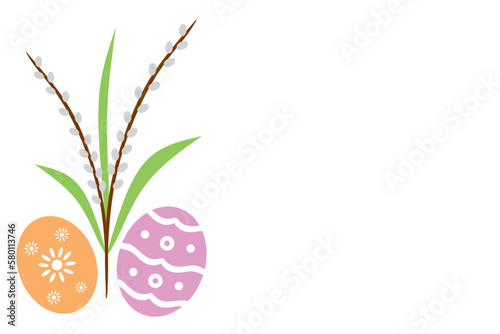 Wielkanoc - tradycyjna grafika, jajka, bazie, pisanki photo