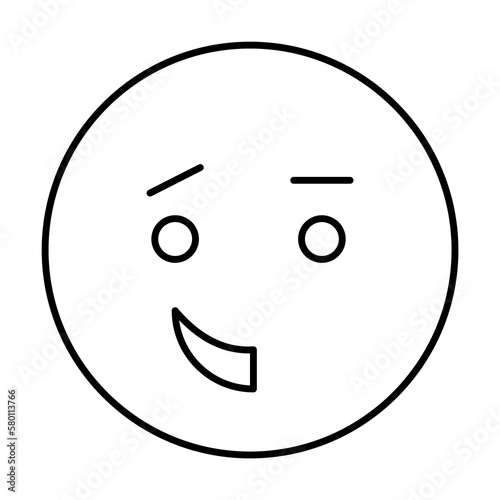 Surprised, smiling, emotions icon. Simple line, outline expression of mood icons for ui and ux, website or mobile application on white background
