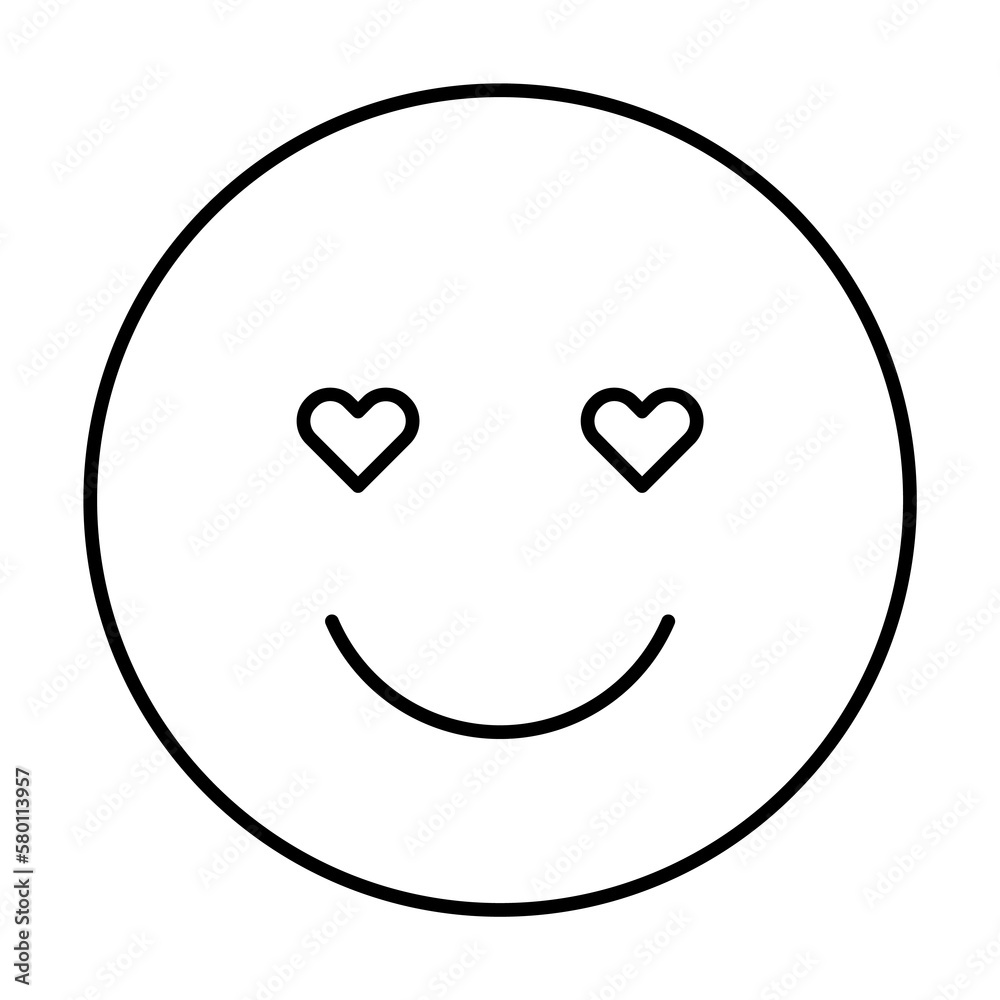 Happy, heart, emotions icon. Simple line, outline expression of mood icons for ui and ux, website or mobile application on white background Happy, heart, emotions icon. Simple line, outline expression of mood icons for ui and ux, website or mobile application on white background