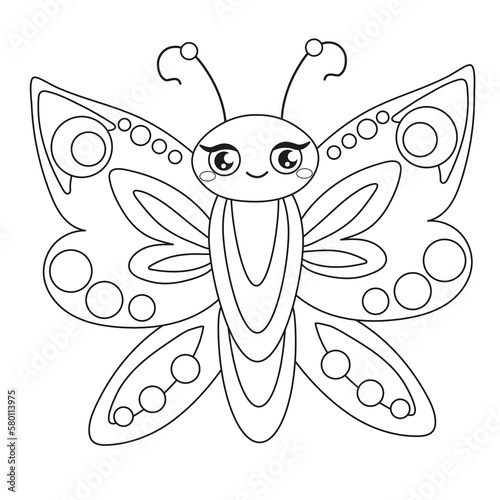 butterfly coloring book. insect coloring page
