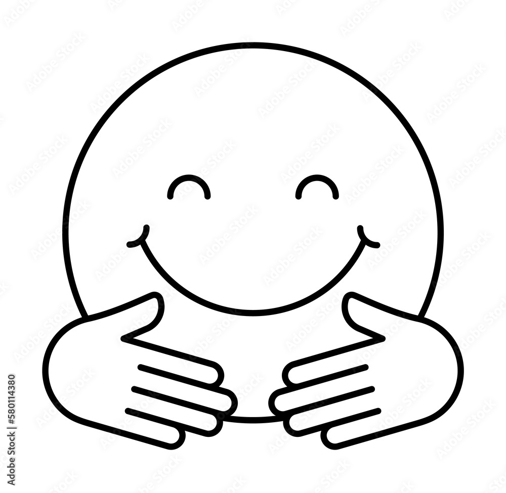 Hug, emotions icon. Simple line, outline expression of mood icons for ui and ux, website or mobile application on white background Hug, emotions icon. Simple line, outline expression of mood icons for ui and ux, website or mobile application on white background