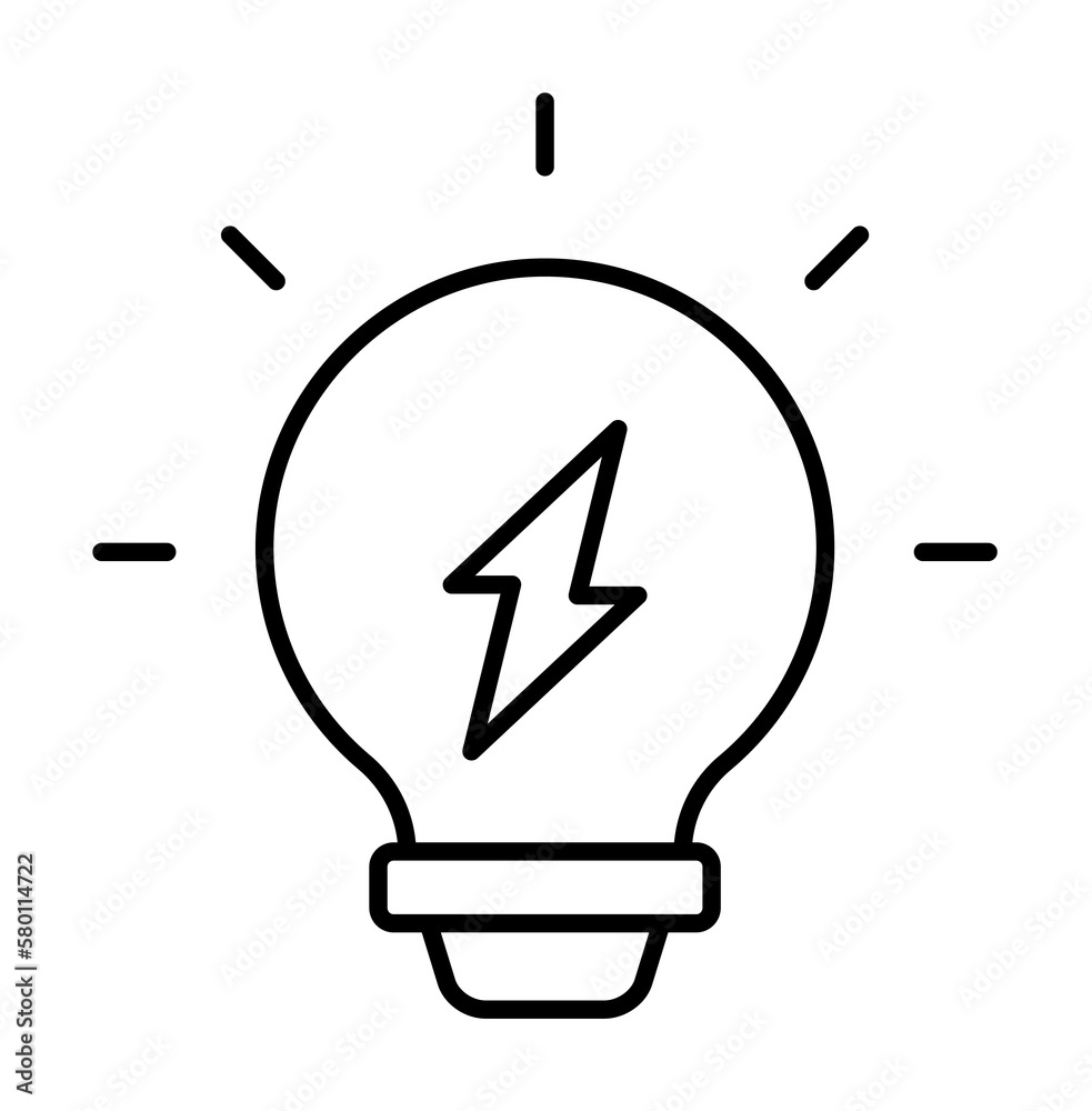 Idea, energy icon. Simple line, outline electro power icons for ui and ux, website or mobile application on white background Idea, energy icon. Simple line, outline electro power icons for ui and ux, website or mobile application on white background