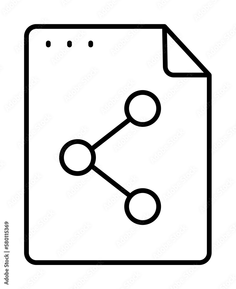 File, document, share icon. Simple line, outline of icons for ui and ux, website or mobile application on white background File, document, share icon. Simple line, outline of icons for ui and ux, website or mobile application on white background