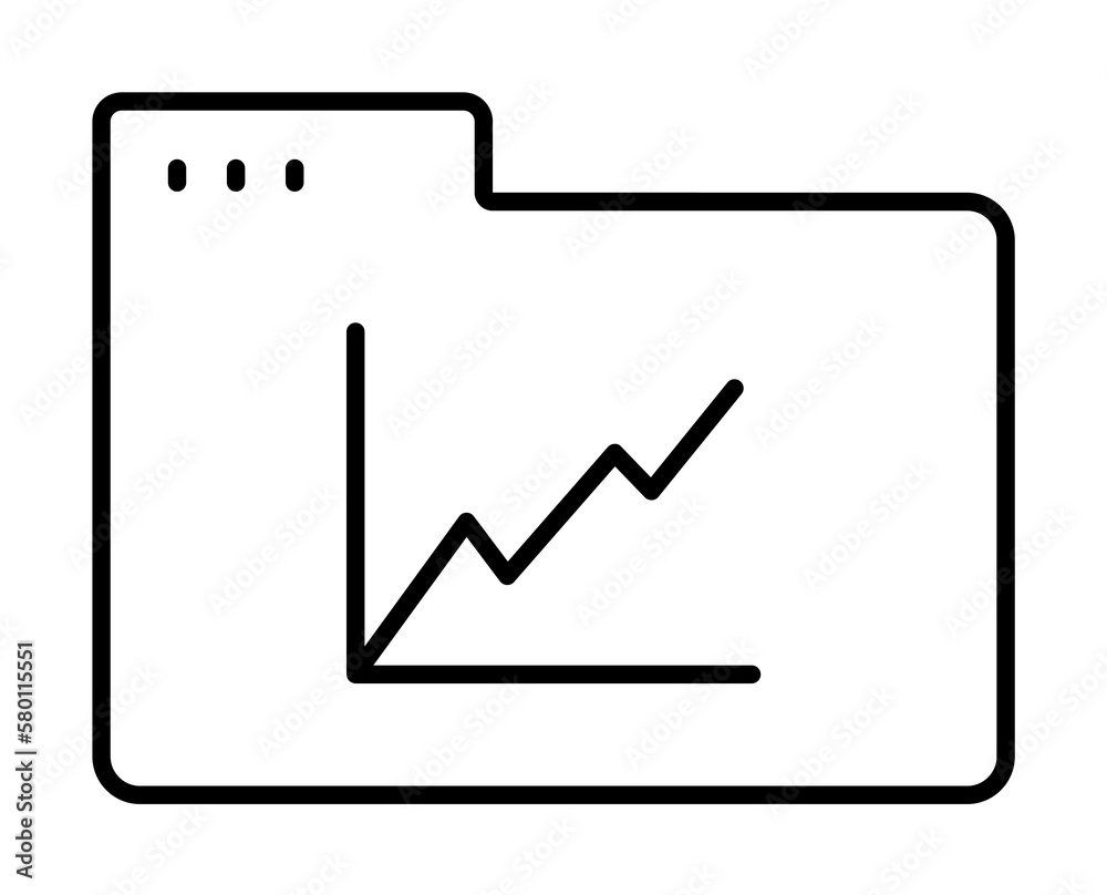Folder chart icon. Simple line, outline of icons for ui and ux, website or mobile application on white background