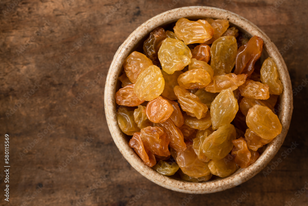 Golden Raisins in a Bowl Golden Raisins in a Bowl