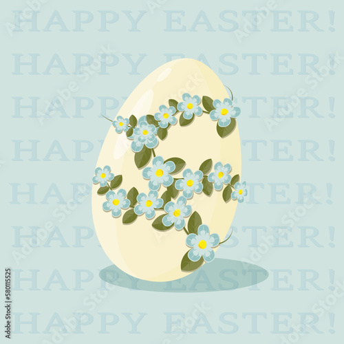 easter greeting card with eggs