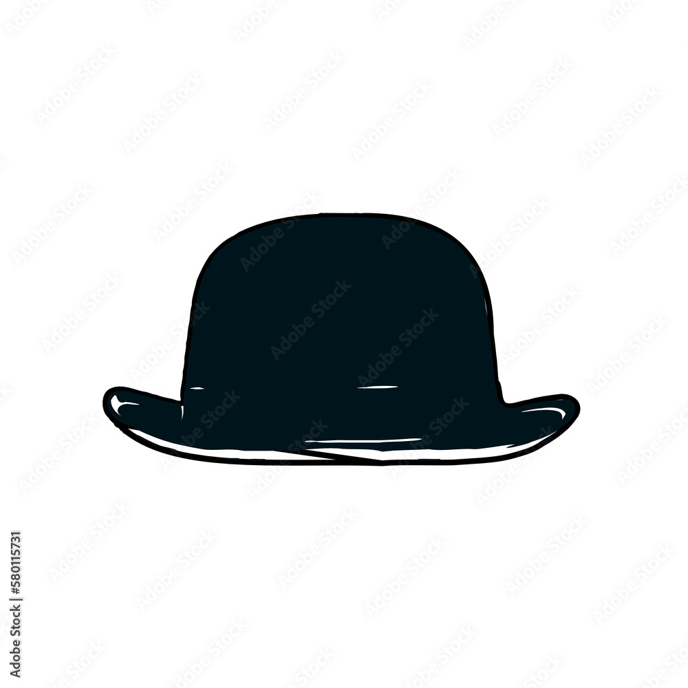 Black and white sketch of a hat with transparent background Black and white sketch of a hat with transparent background