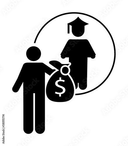 Education, investment, graduate icon. Element of investor man icon. Premium quality graphic design icon. Signs and symbols collection icon for websites, web design, mobile app on white background