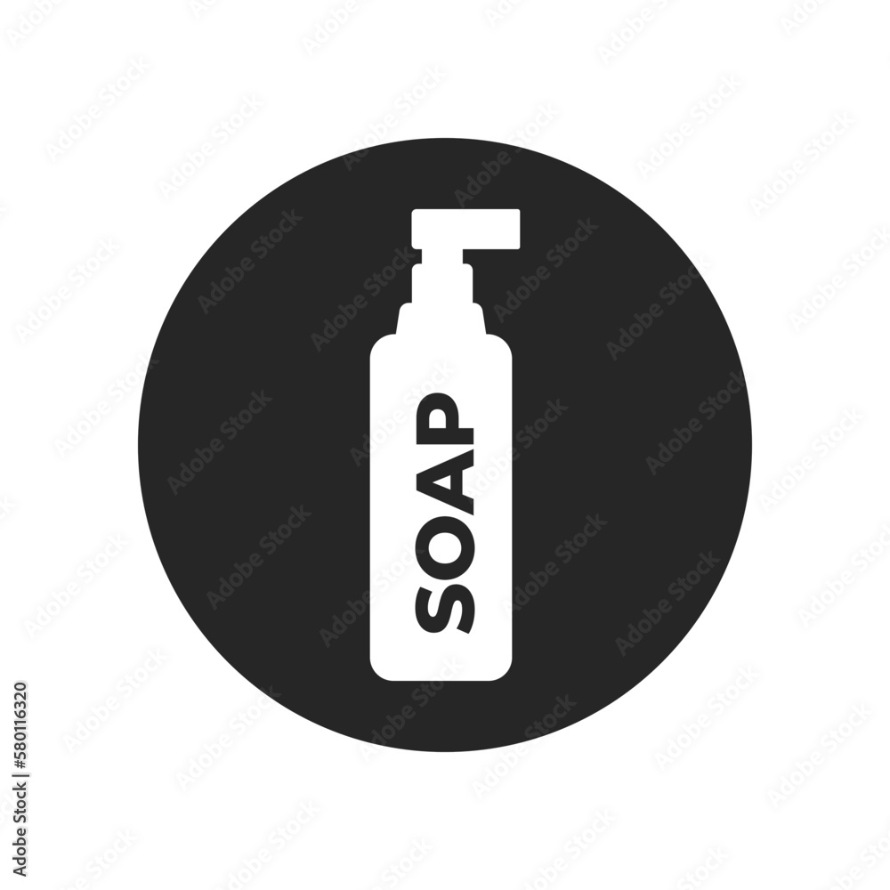 Liquid soap vector icon bottle sign symbol isolated on white black color flat design Liquid soap vector icon bottle sign symbol isolated on white black color flat design