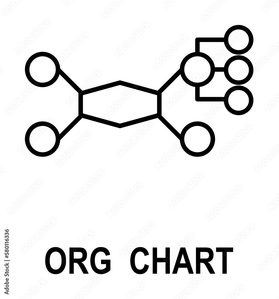 Organizational chart icon. Element of business structure icon for mobile concept and web apps. Thin line organizational chart icon can be used for web and mobile on white background