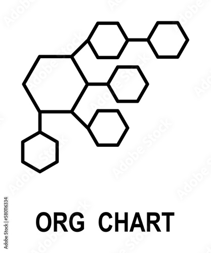 Organizational chart icon. Element of business structure icon for mobile concept and web apps. Thin line organizational chart icon can be used for web and mobile on white background