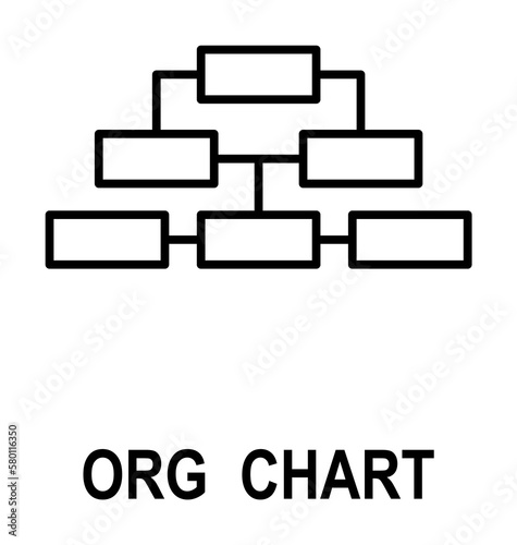 Organizational chart icon. Element of business structure icon for mobile concept and web apps. Thin line organizational chart icon can be used for web and mobile on white background