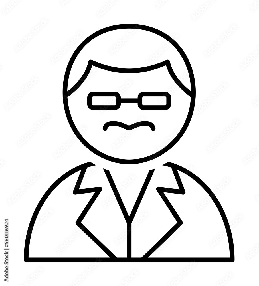 scientist icon. Element of scientifics study icon for mobile concept and web apps. Thin line scientist icon can be used for web and mobile on white background