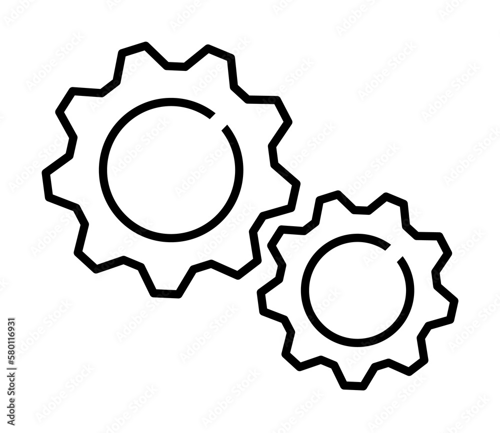gears icon. Element of scientifics study icon for mobile concept and web apps. Thin line gears icon can be used for web and mobile on white background