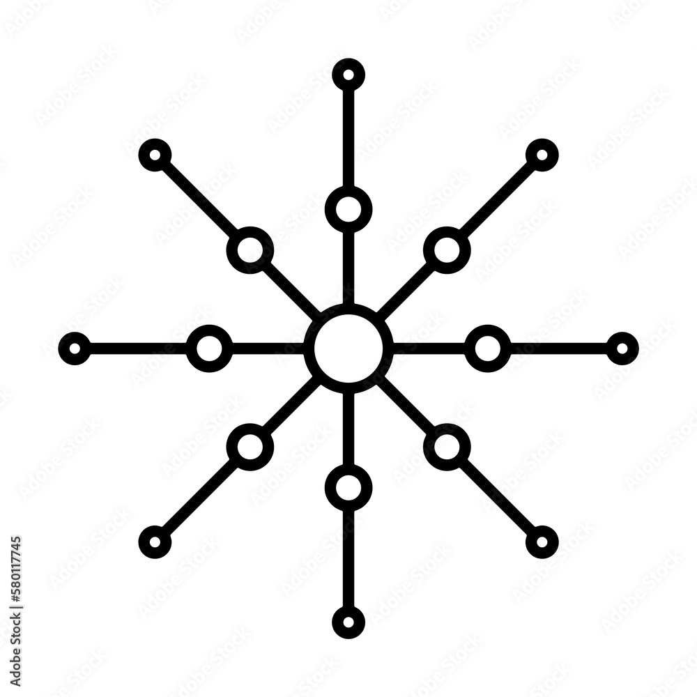 Snowflake icon. Christmas and winter theme. Simple outline illustration on white background Snowflake icon. Christmas and winter theme. Simple outline illustration on white background